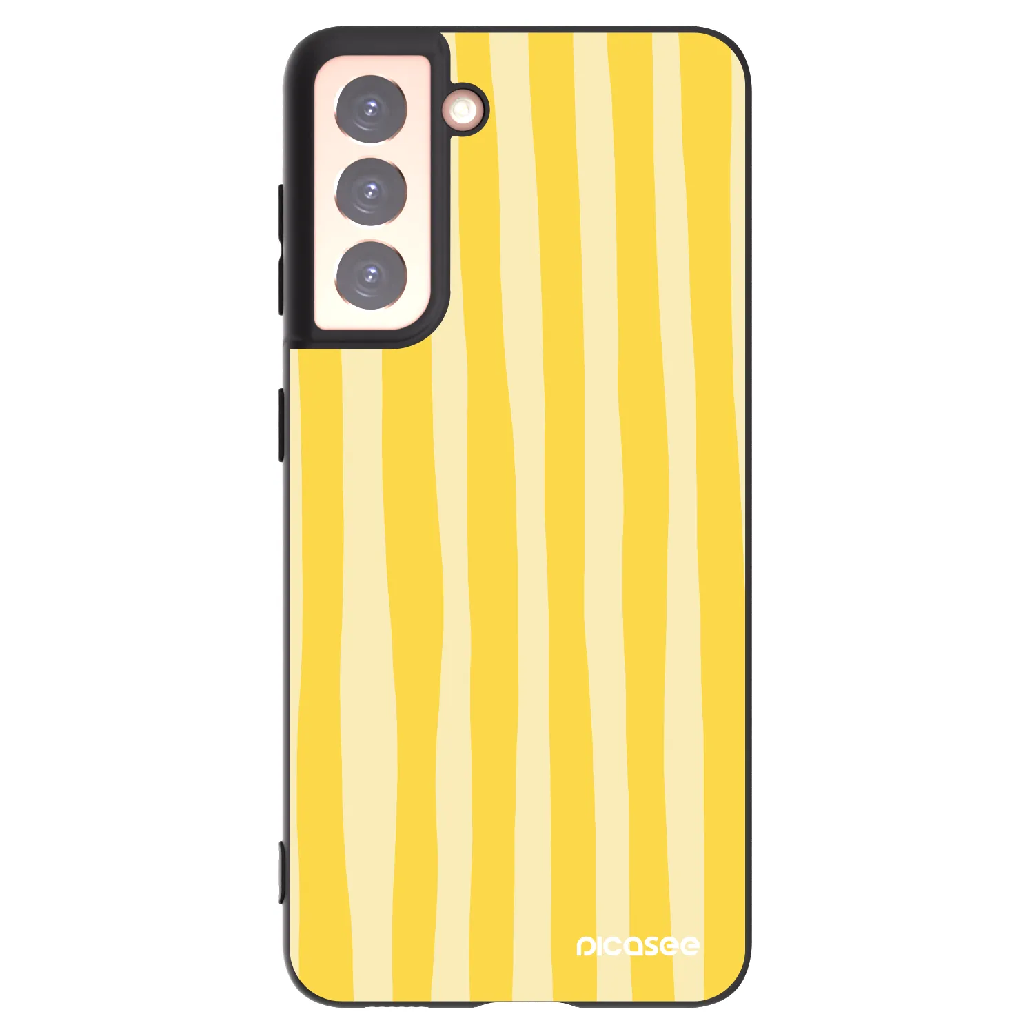 Picasee silikónový čierny obal pre Samsung Galaxy S21 5G G991B - Lines lemon