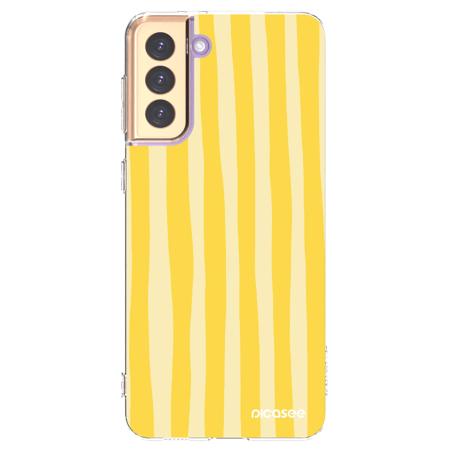 Picasee silikónový prehľadný obal pre Samsung Galaxy S21+ 5G G996F - Lines lemon