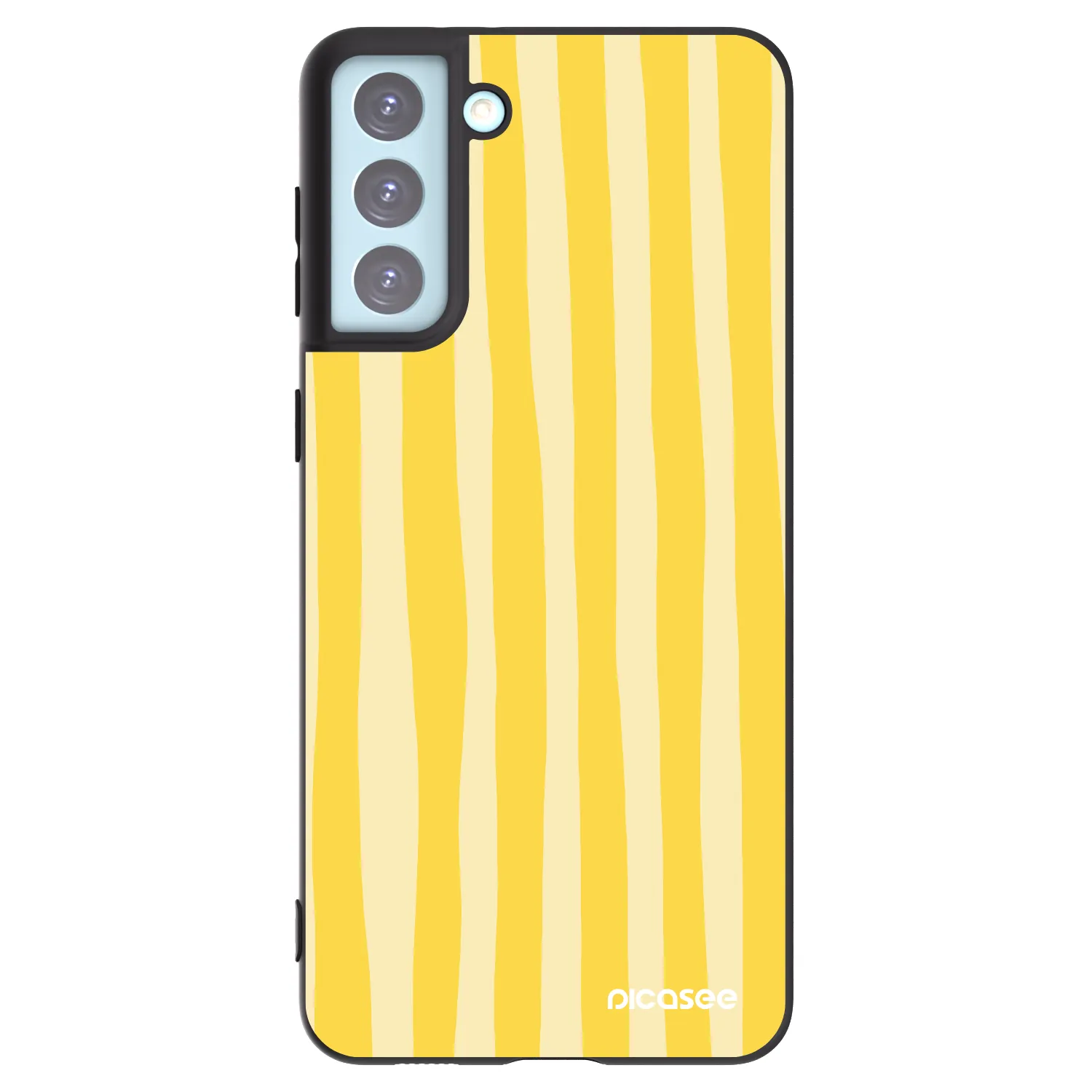 Picasee silikónový čierny obal pre Samsung Galaxy S21+ 5G G996F - Lines lemon
