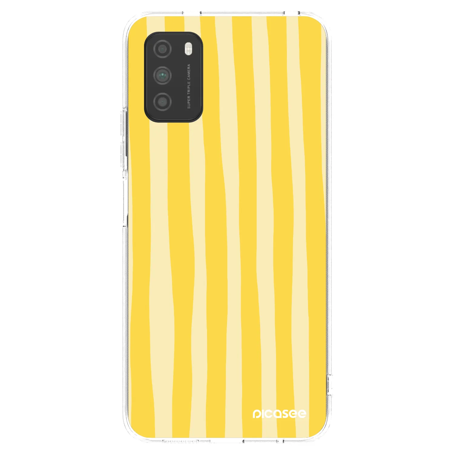Picasee silikónový prehľadný obal pre Xiaomi Poco M3 - Lines lemon