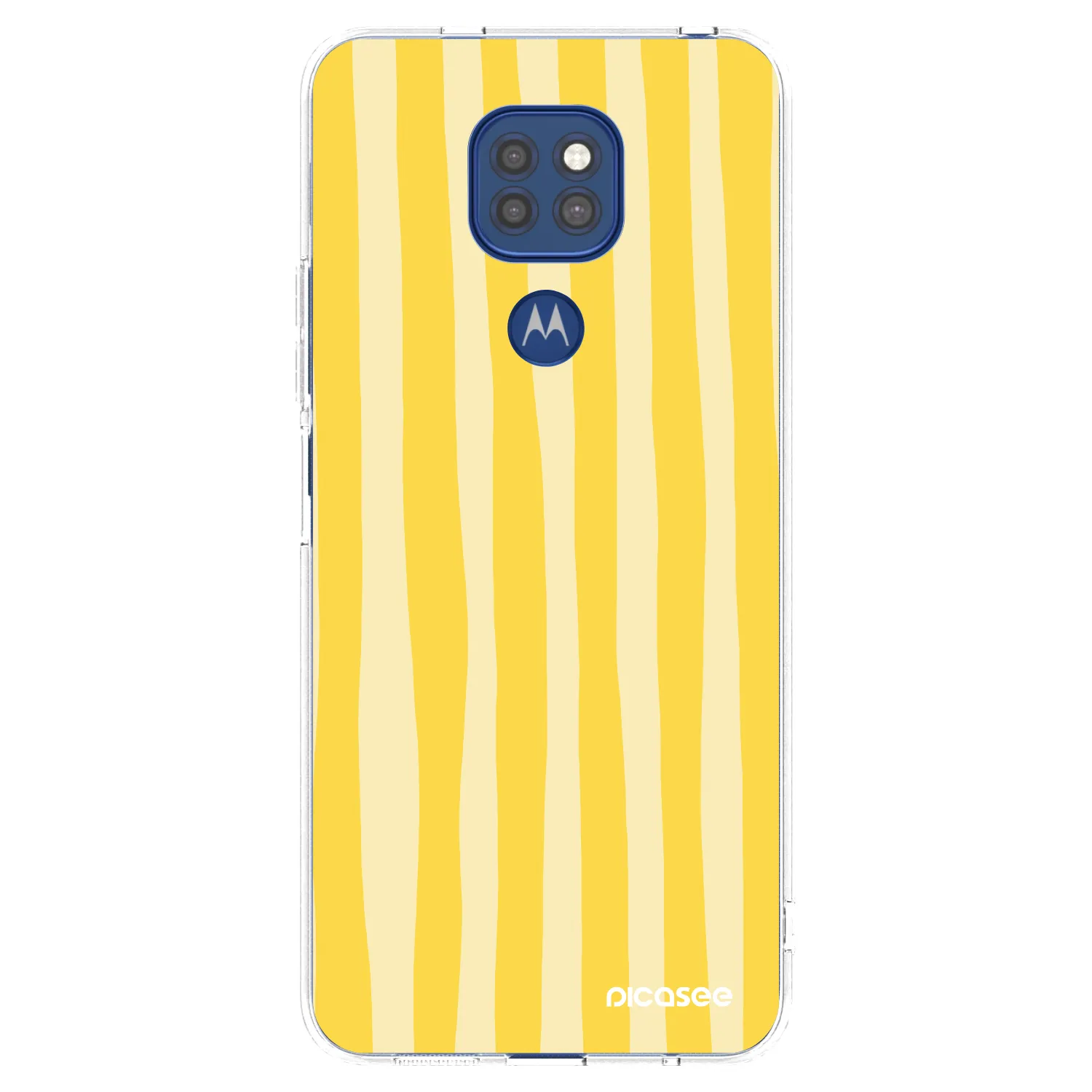 Picasee silikónový prehľadný obal pre Motorola Moto G9 Play - Lines lemon