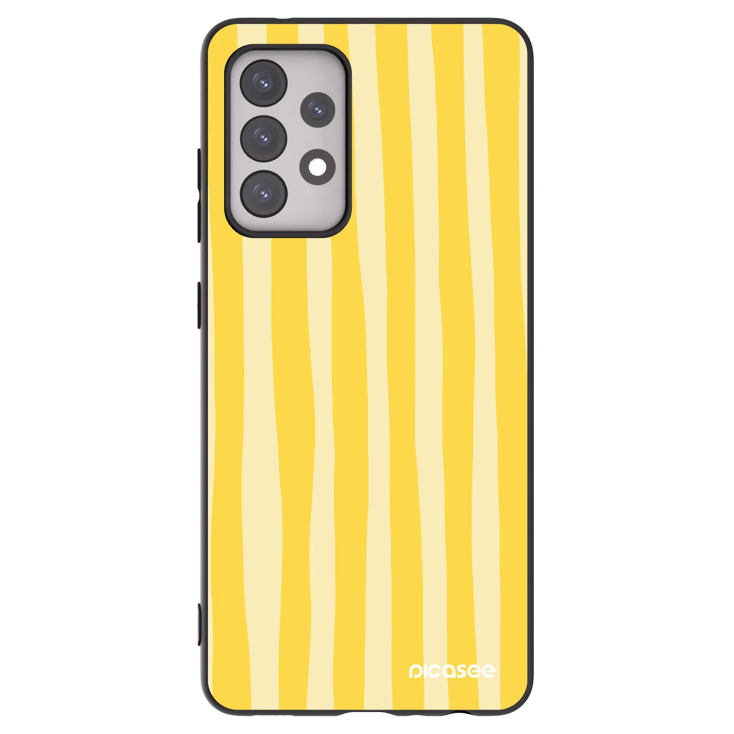 Picasee silikónový čierny obal pre Samsung Galaxy A52 5G A525F - Lines lemon