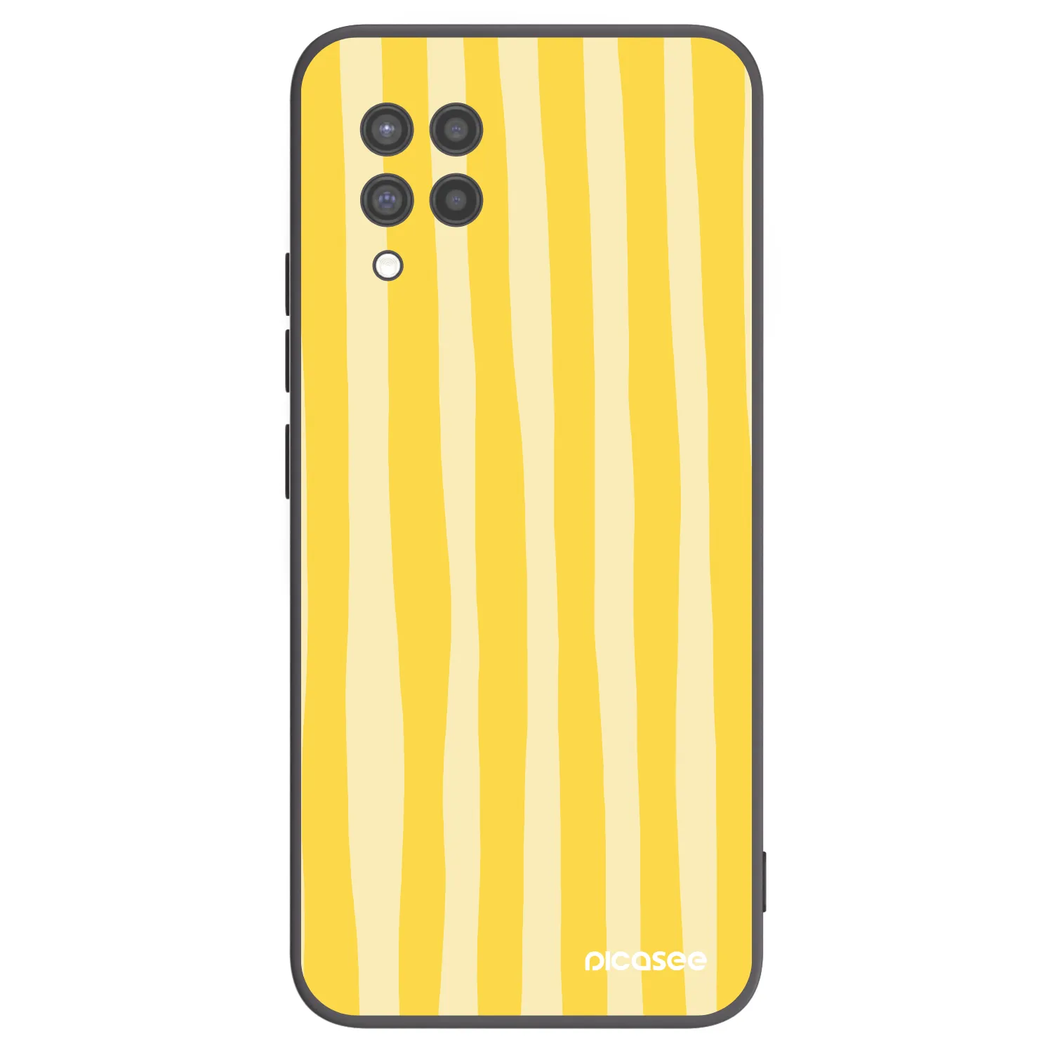 Picasee silikónový čierny obal pre Samsung Galaxy A42 A426B - Lines lemon