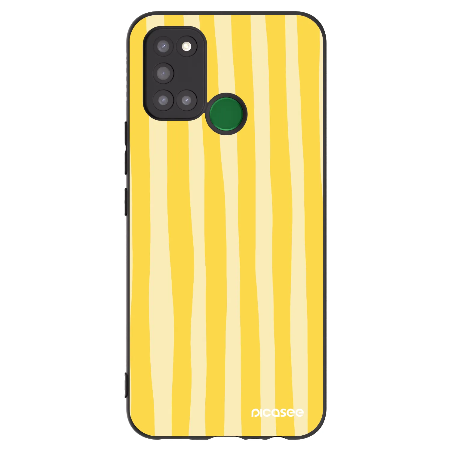 Picasee silikónový čierny obal pre Realme 7i - Lines lemon