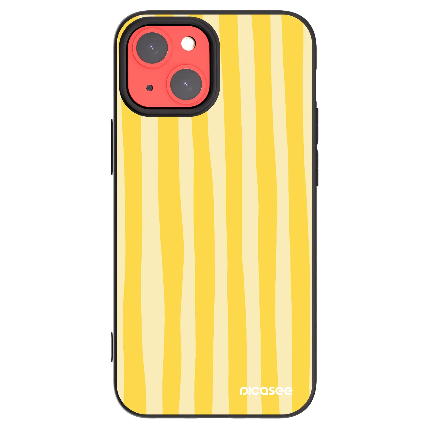 Picasee silikónový čierny obal pre Apple iPhone 13 mini - Lines lemon