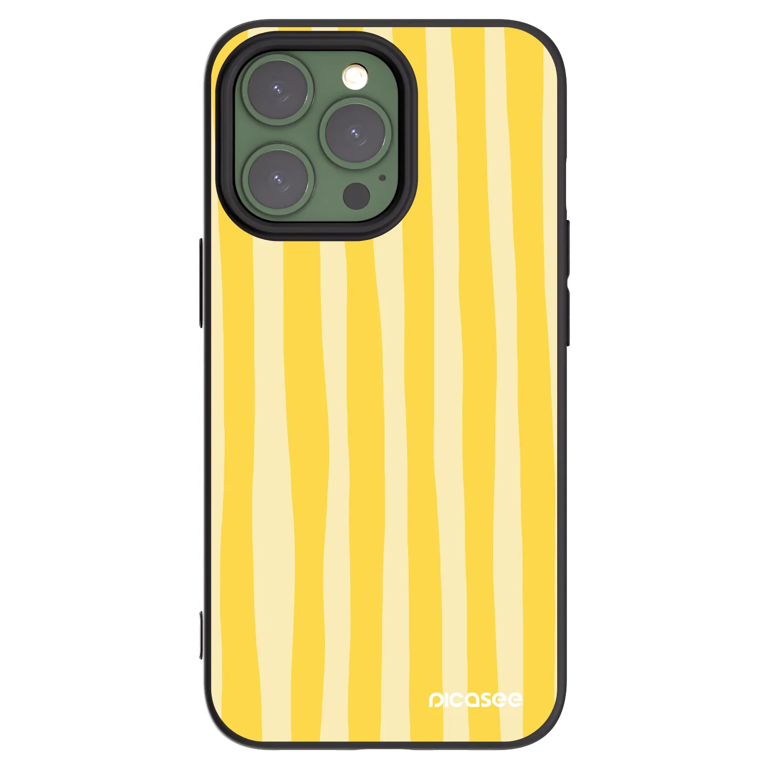 Picasee silikónový čierny obal pre Apple iPhone 13 Pro - Lines lemon