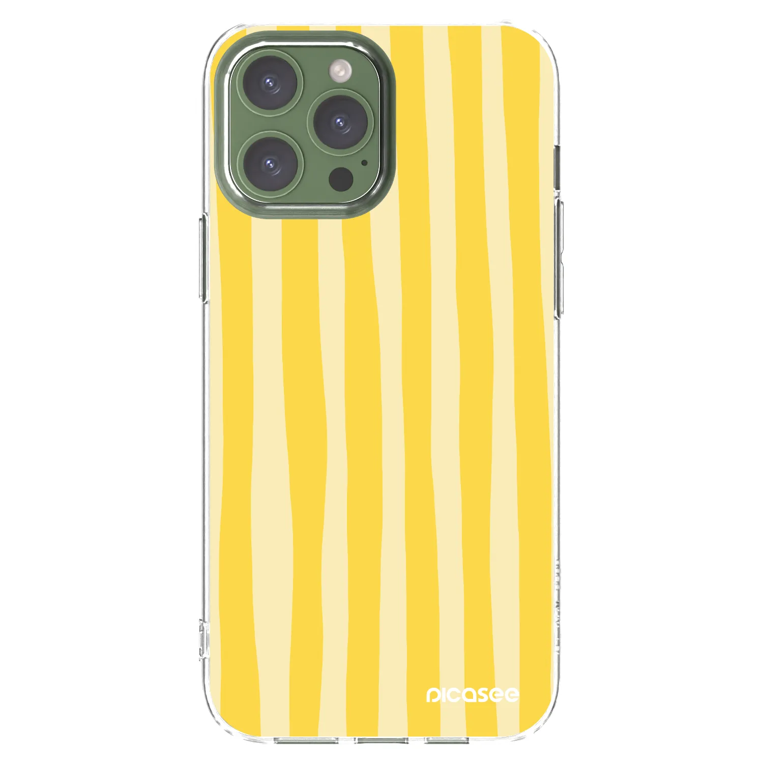 Picasee silikónový prehľadný obal pre Apple iPhone 13 Pro Max - Lines lemon
