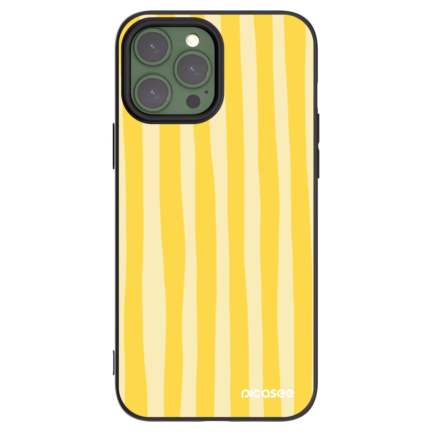 Picasee silikónový čierny obal pre Apple iPhone 13 Pro Max - Lines lemon
