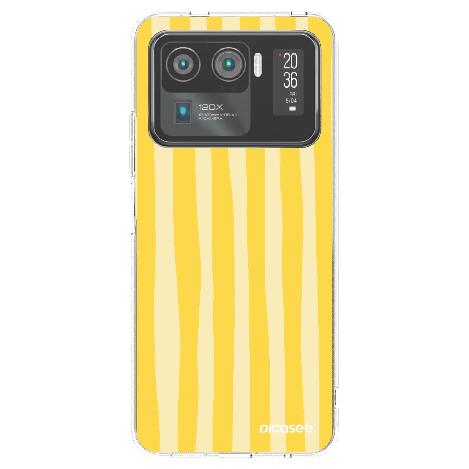 Picasee silikónový prehľadný obal pre Xiaomi Mi 11 Ultra - Lines lemon