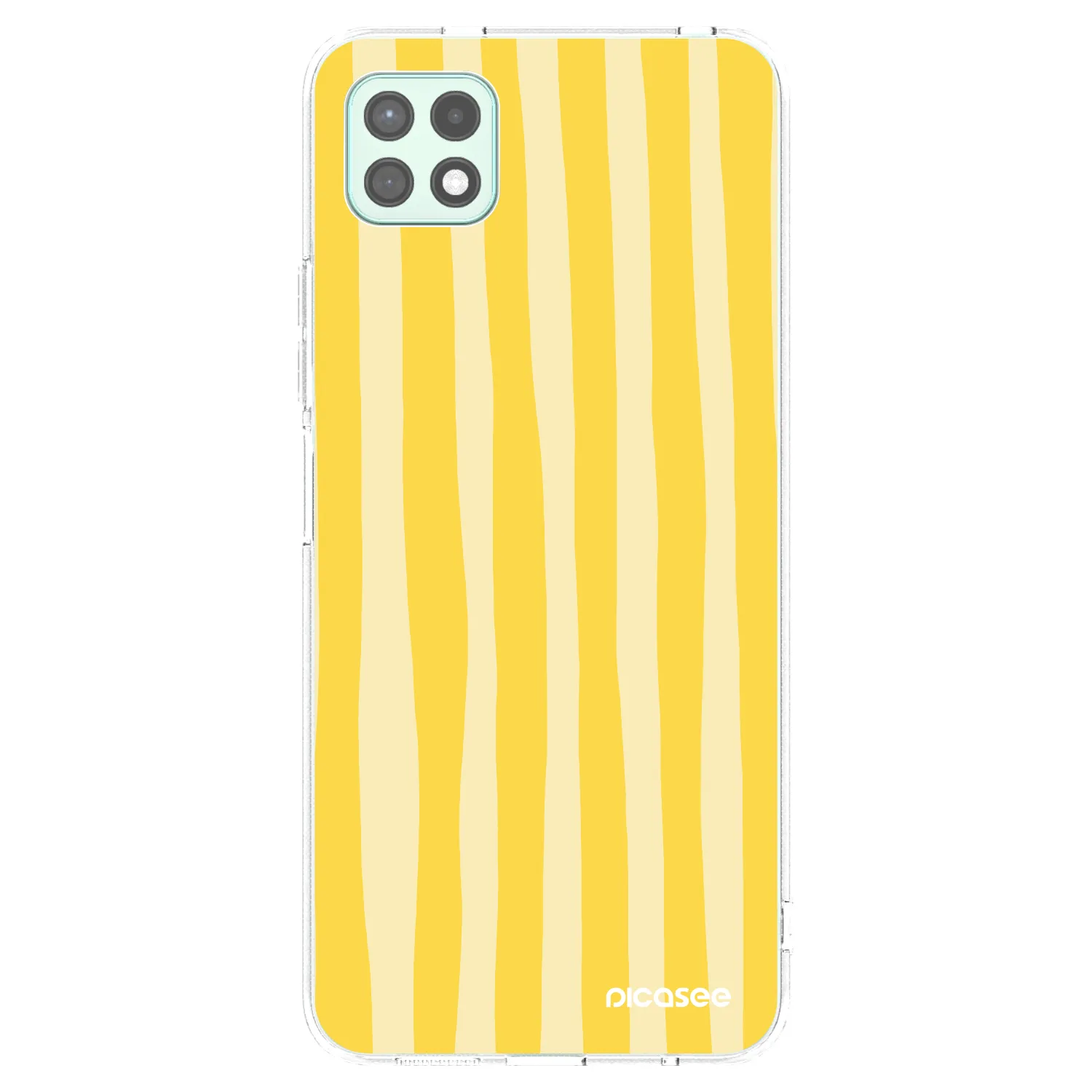 Picasee silikónový prehľadný obal pre Samsung Galaxy A22 A226B 5G - Lines lemon