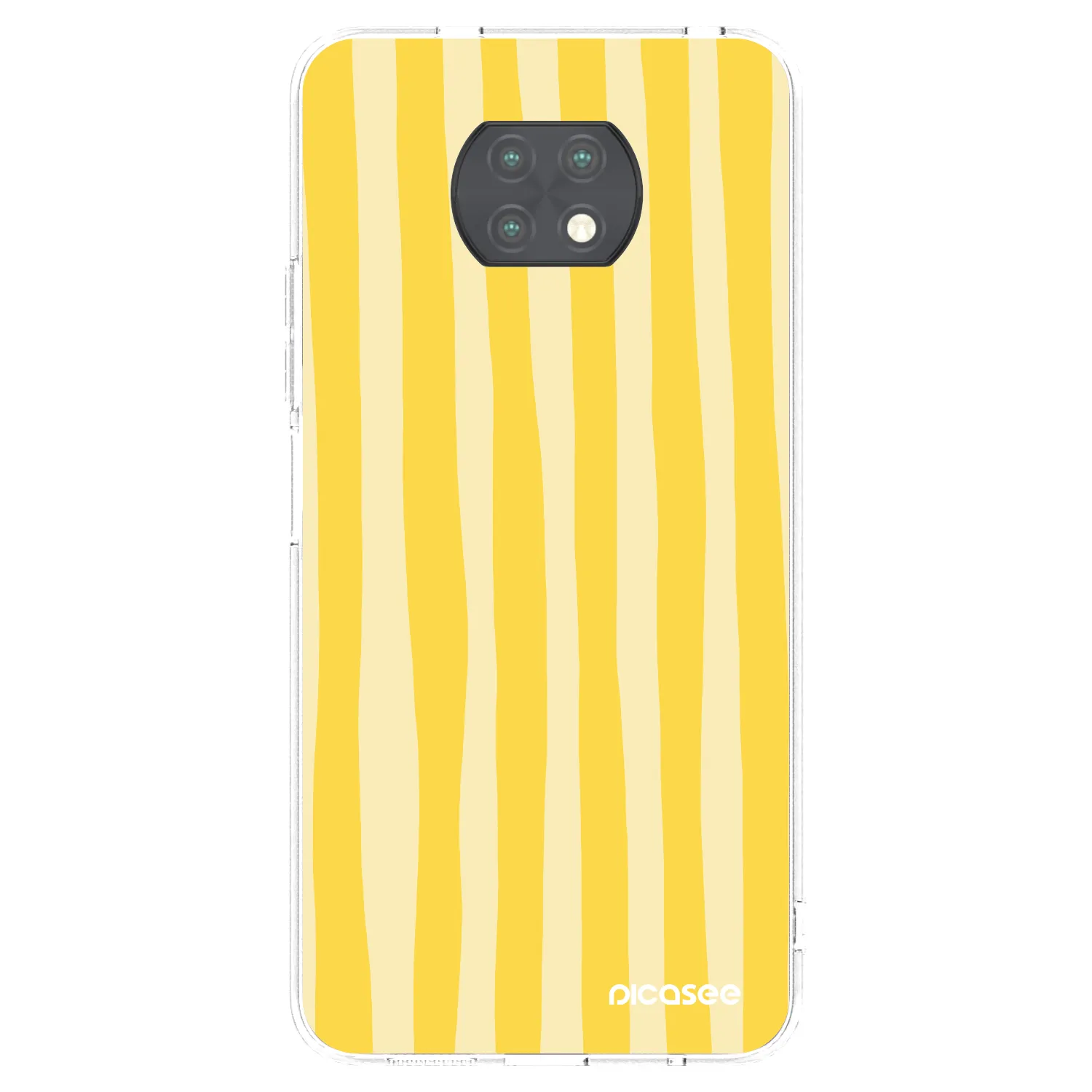 Picasee silikónový prehľadný obal pre Xiaomi Redmi Note 9T - Lines lemon