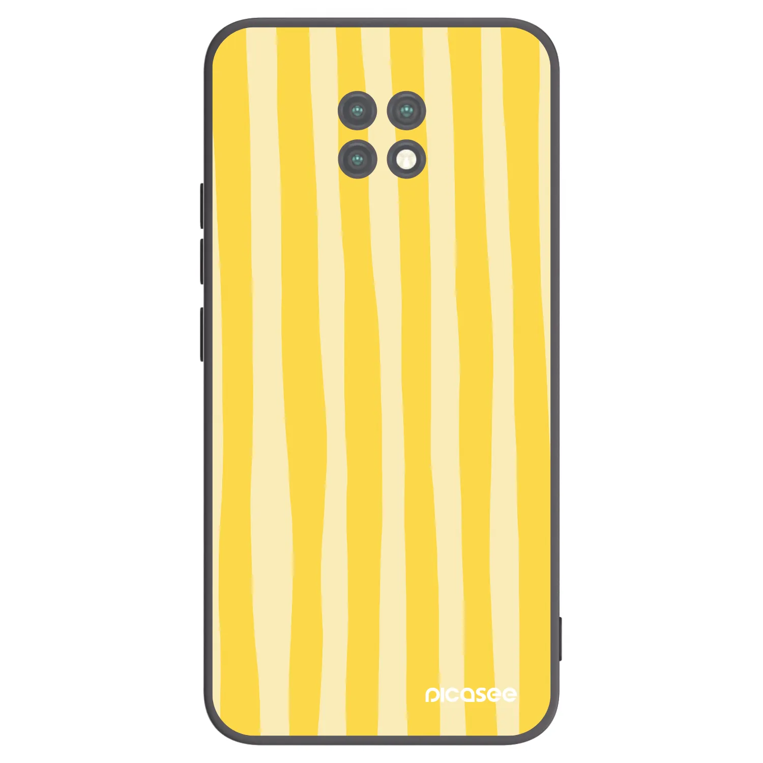 Picasee silikónový čierny obal pre Xiaomi Redmi Note 9T - Lines lemon