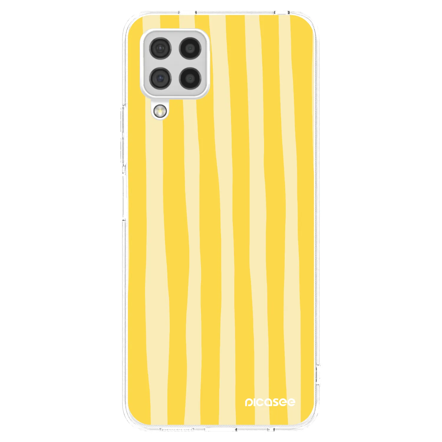 Picasee silikónový prehľadný obal pre Samsung Galaxy A22 A225F 4G - Lines lemon