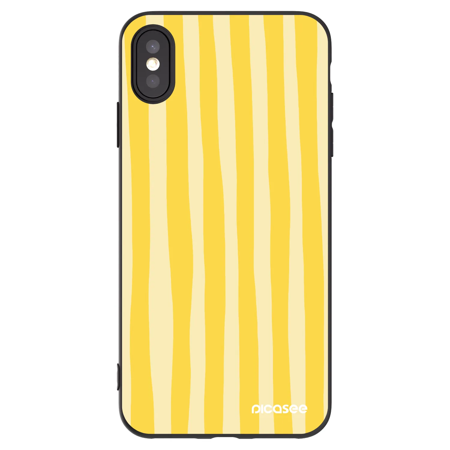 Picasee silikónový čierny obal pre Apple iPhone XS Max - Lines lemon