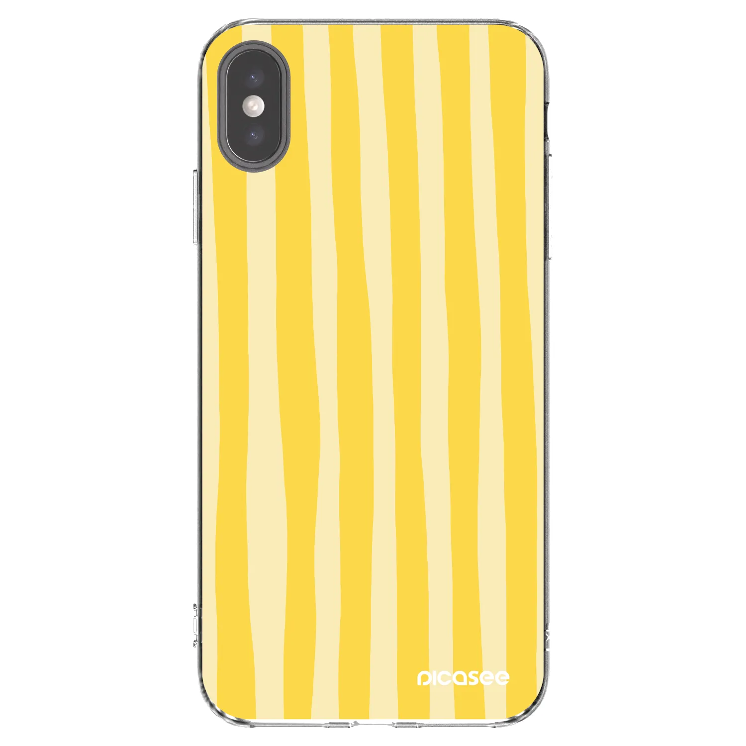 Picasee silikónový prehľadný obal pre Apple iPhone XS Max - Lines lemon