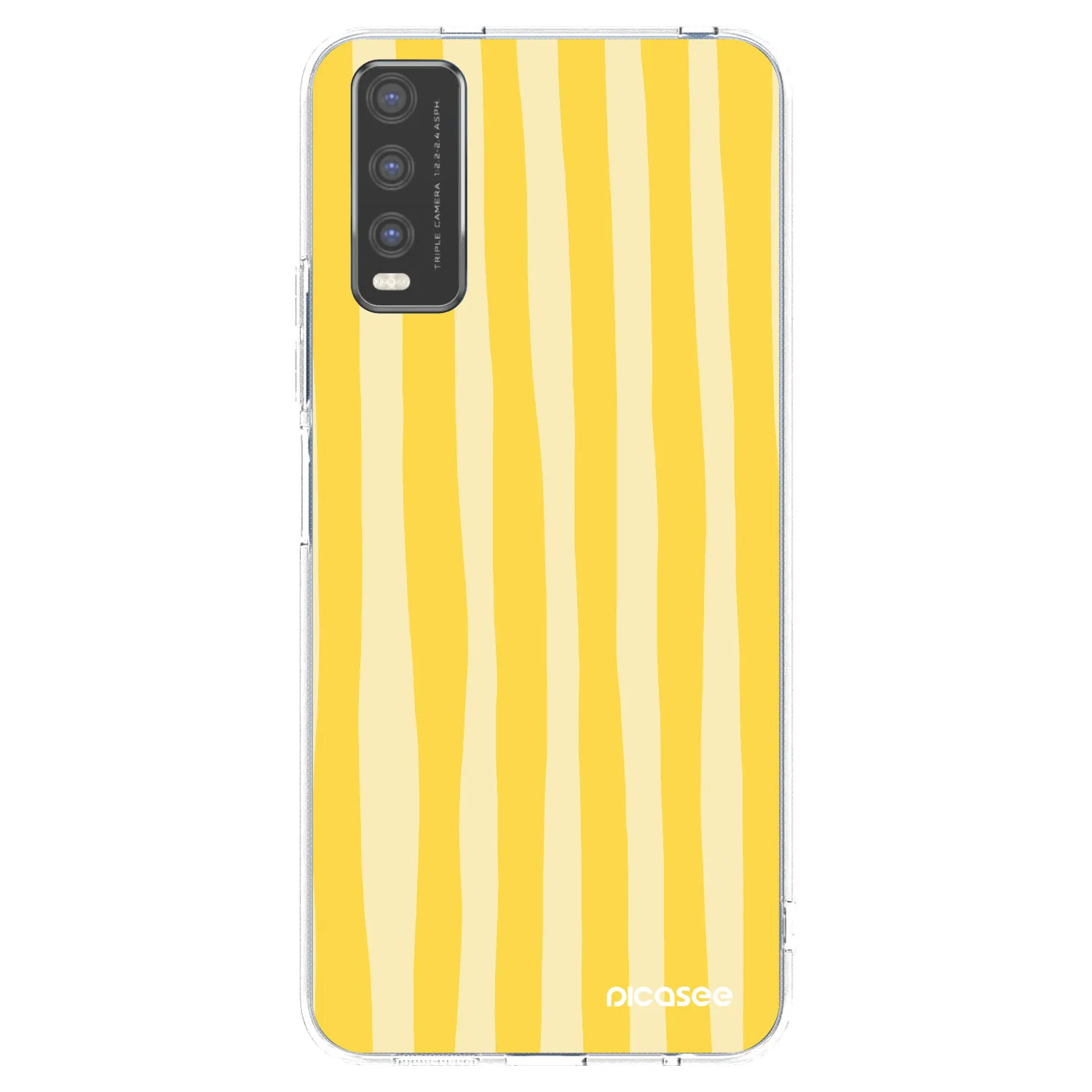 Picasee silikónový prehľadný obal pre Vivo Y20s - Lines lemon