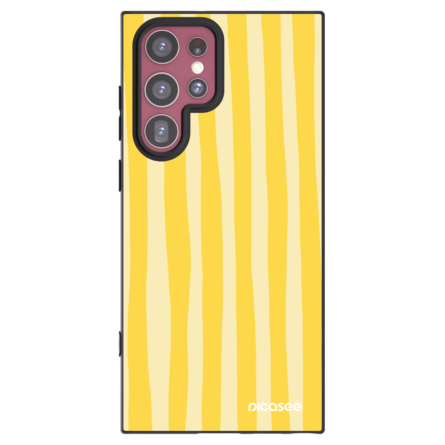 Picasee silikónový čierny obal pre Samsung Galaxy S22 Ultra 5G - Lines lemon