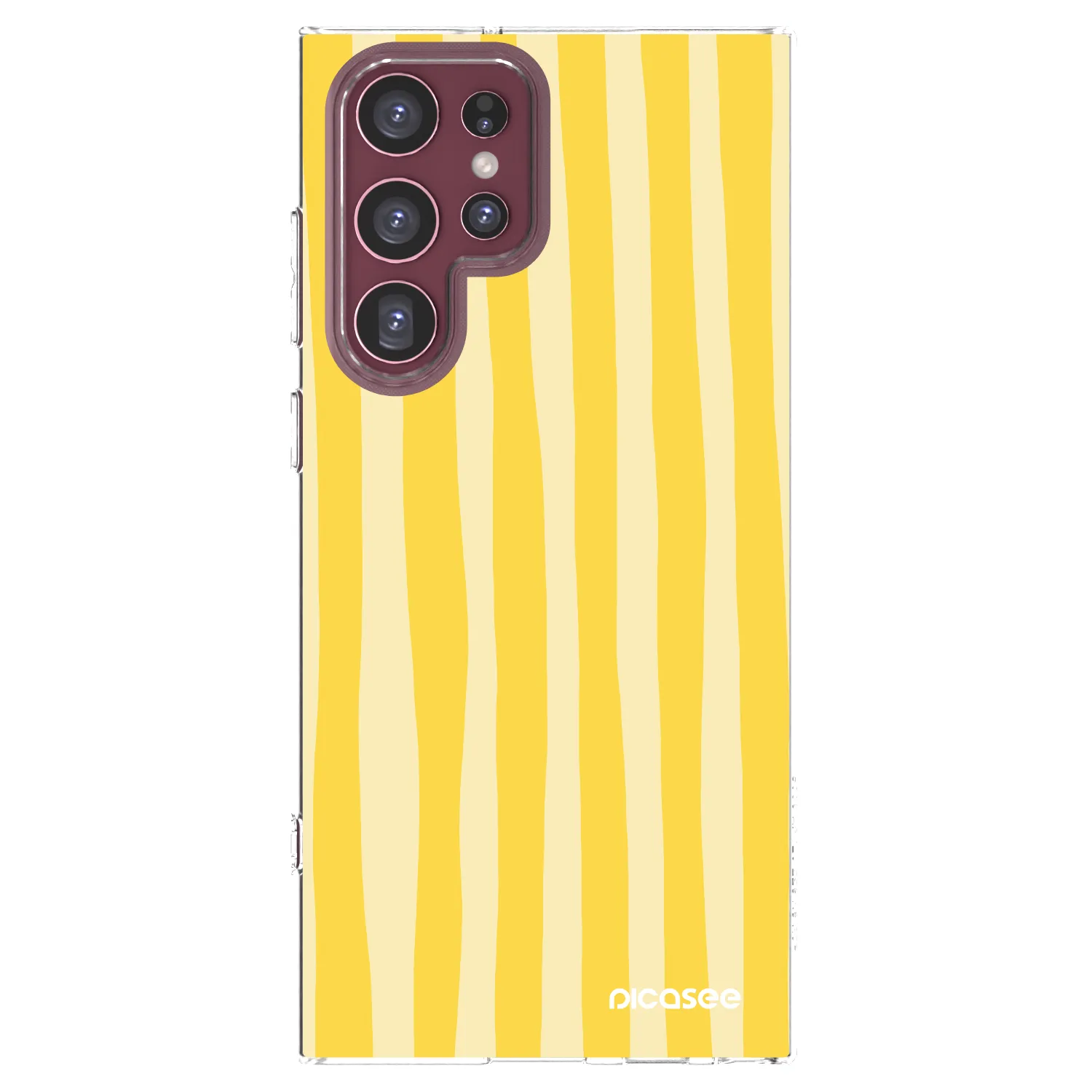 Picasee silikónový prehľadný obal pre Samsung Galaxy S22 Ultra 5G - Lines lemon