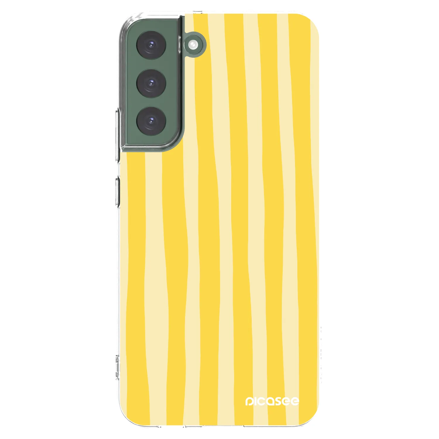 Picasee silikónový prehľadný obal pre Samsung Galaxy S22+ 5G - Lines lemon