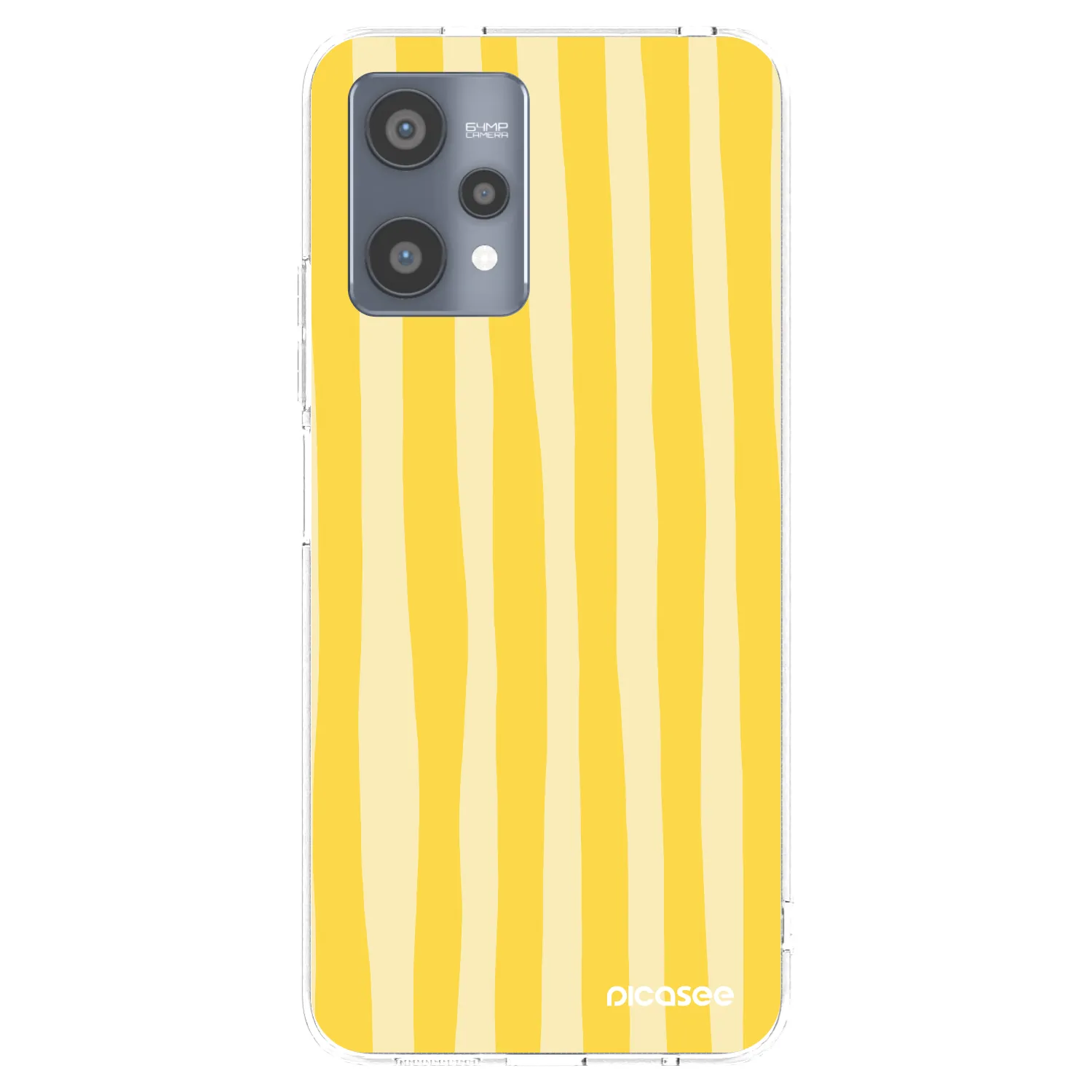 Picasee silikónový prehľadný obal pre Realme 9 Pro 5G - Lines lemon