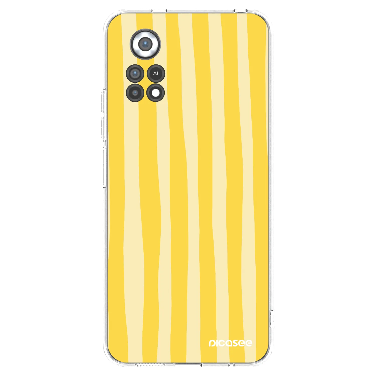 Picasee silikónový prehľadný obal pre Xiaomi Poco X4 Pro 5G - Lines lemon