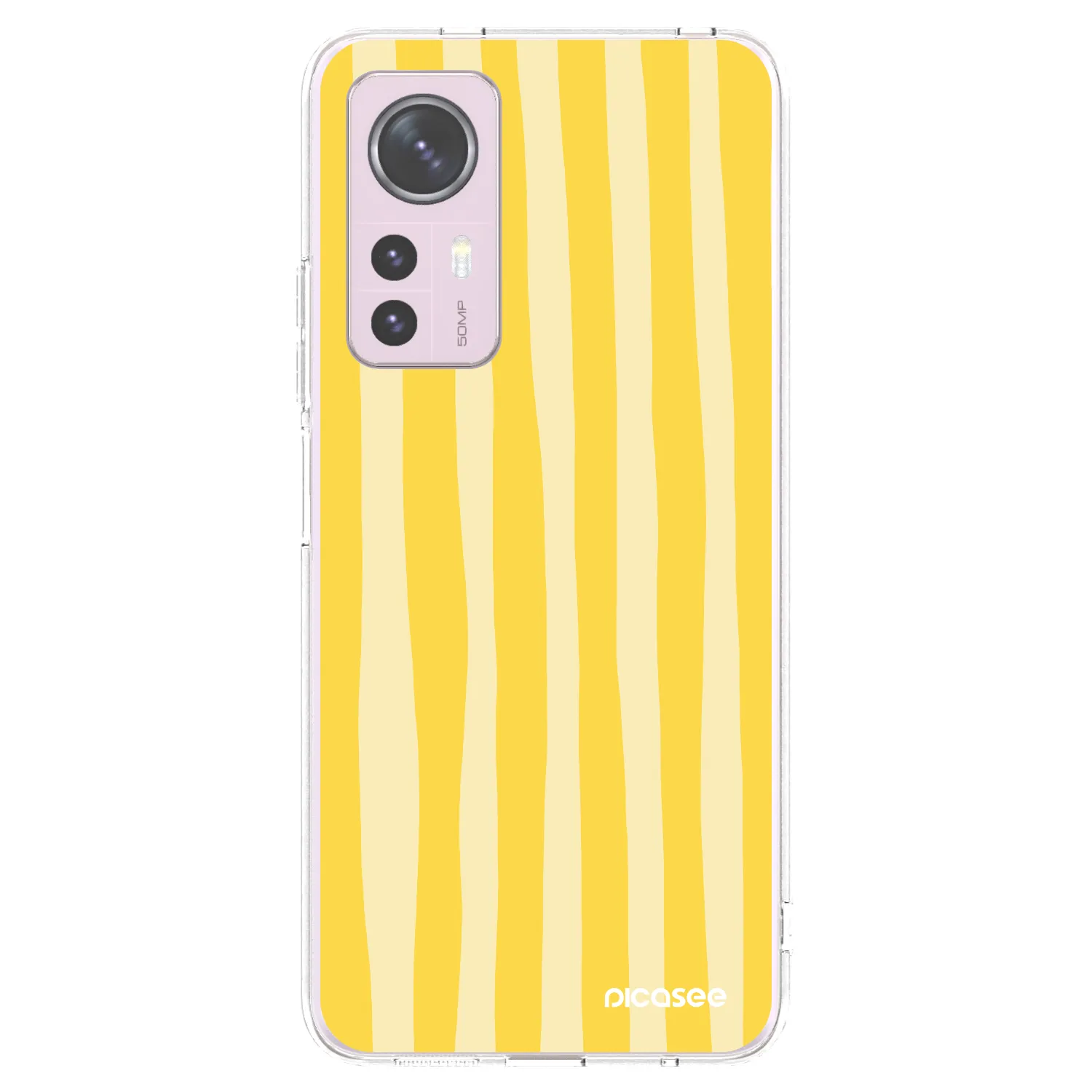 Picasee silikónový prehľadný obal pre Xiaomi 12 - Lines lemon