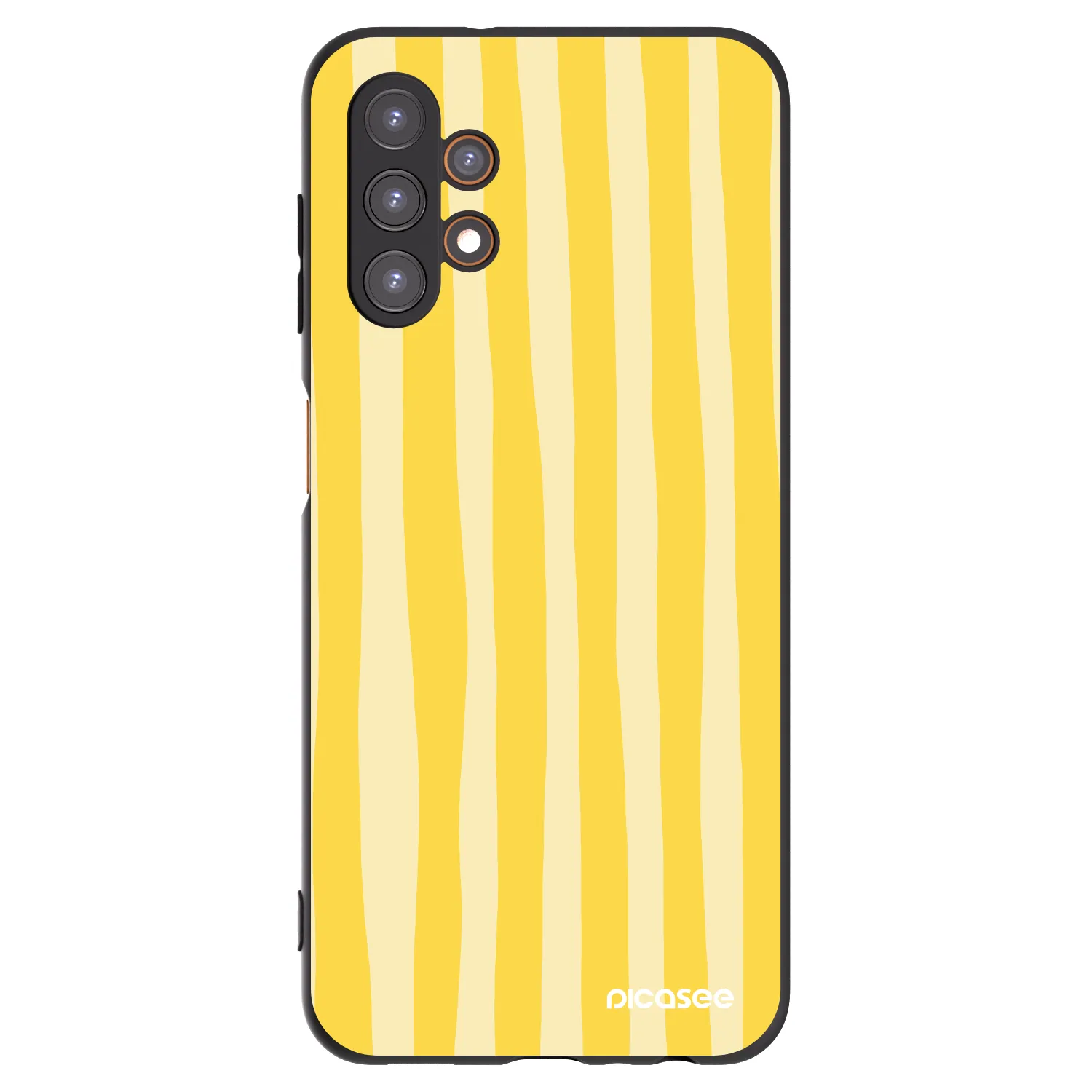 Picasee silikónový čierny obal pre Samsung Galaxy A13 4G A135 - Lines lemon