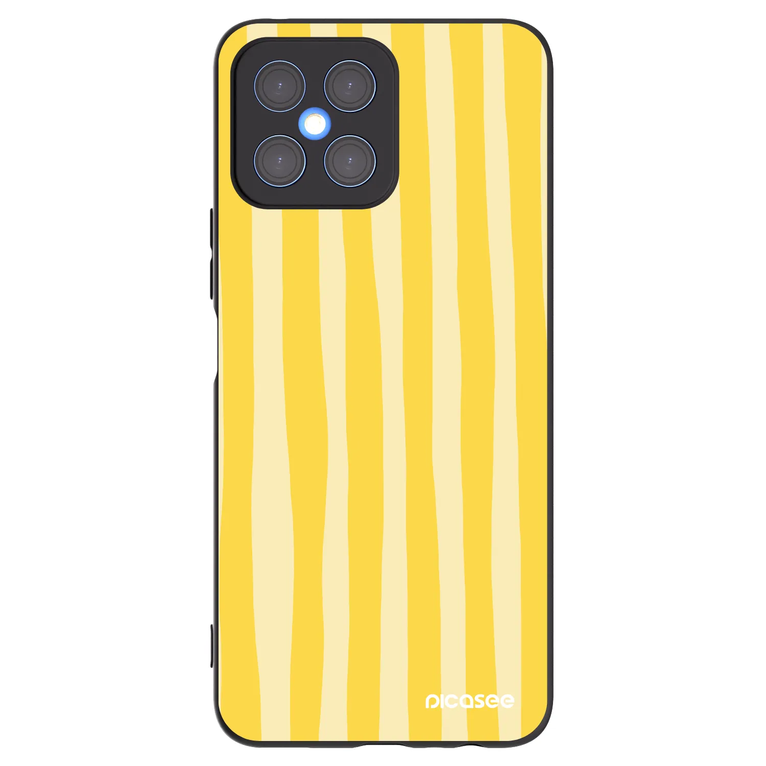 Picasee silikónový čierny obal pre Honor X8 4G - Lines lemon