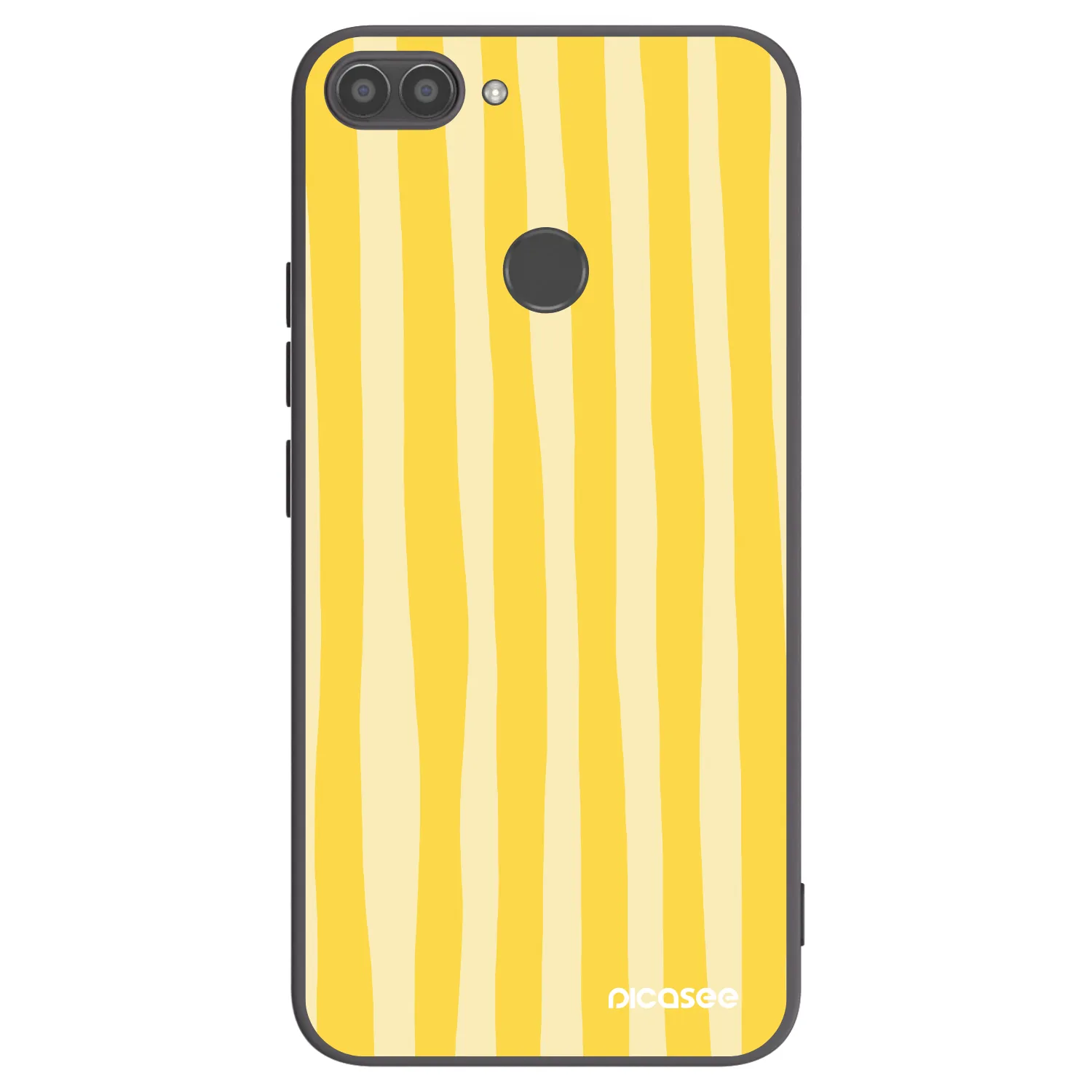 Picasee silikónový čierny obal pre Huawei P Smart - Lines lemon