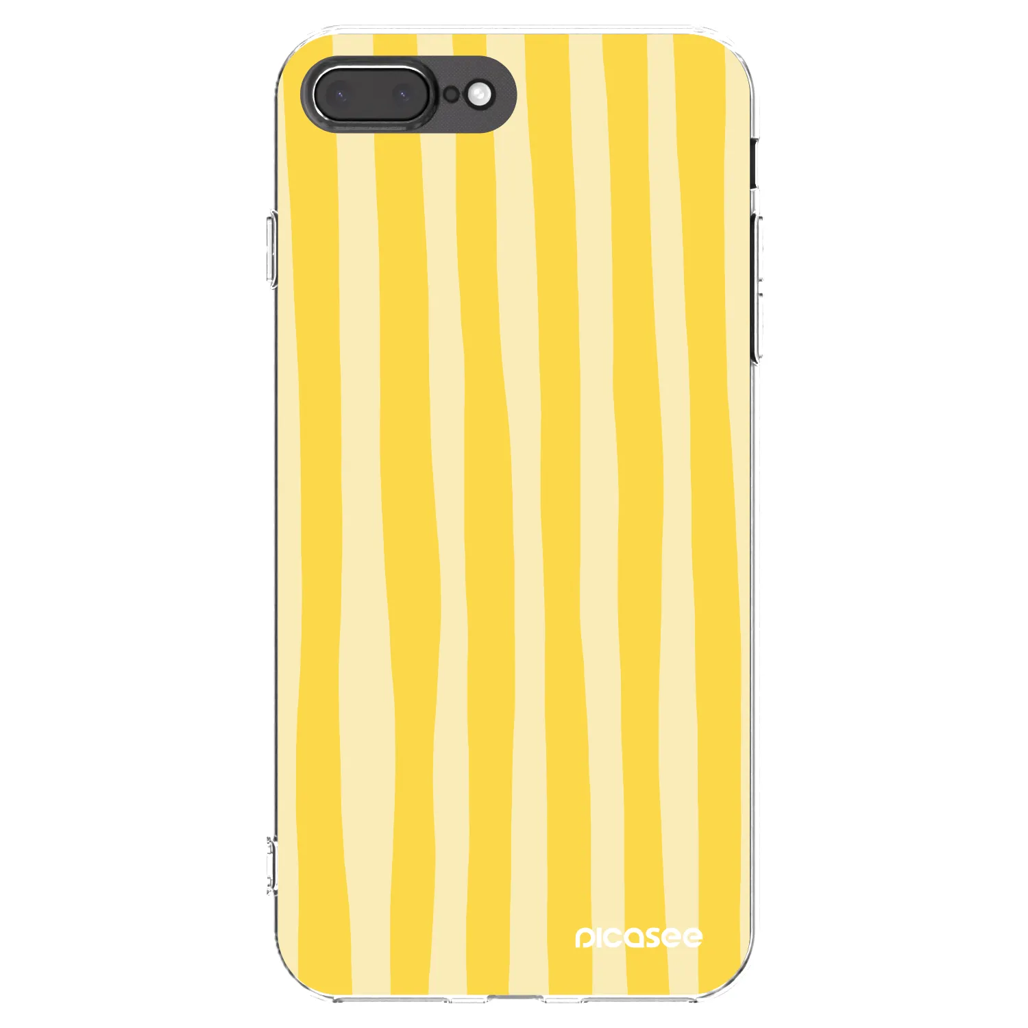 Picasee silikónový prehľadný obal pre Apple iPhone 8 Plus - Lines lemon