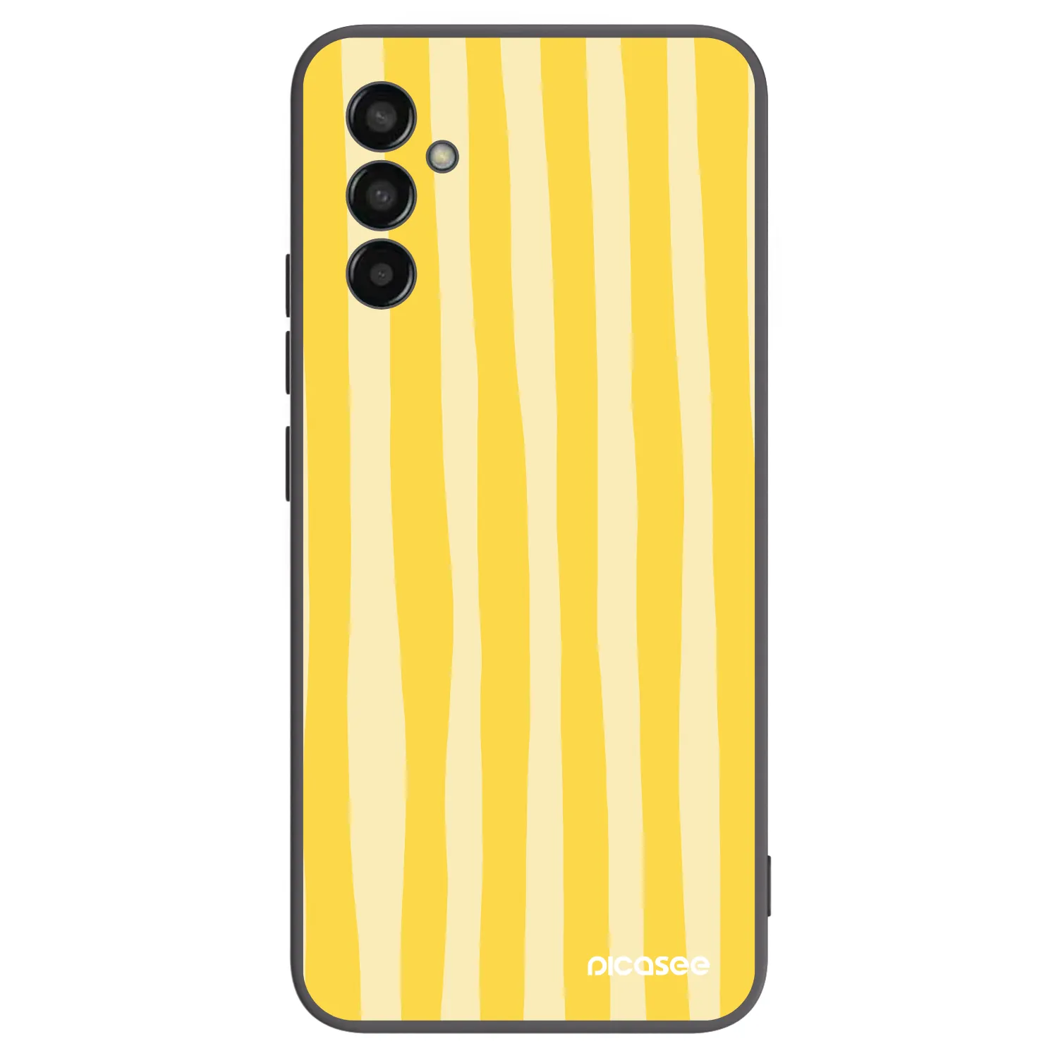 Picasee silikónový čierny obal pre Samsung Galaxy M13 M135F - Lines lemon