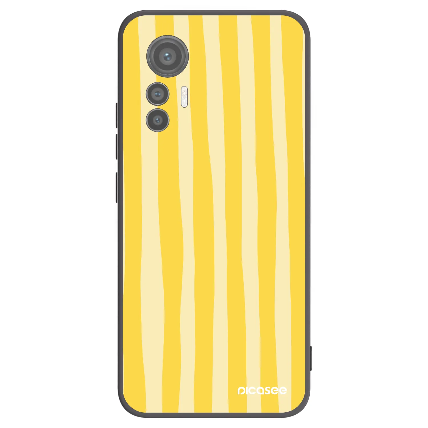 Picasee silikónový čierny obal pre Xiaomi 12 Lite - Lines lemon