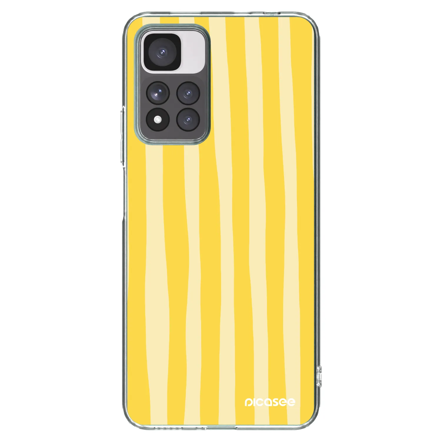 Picasee silikónový prehľadný obal pre Xiaomi Redmi Note 11 Pro+ 5G - Lines lemon