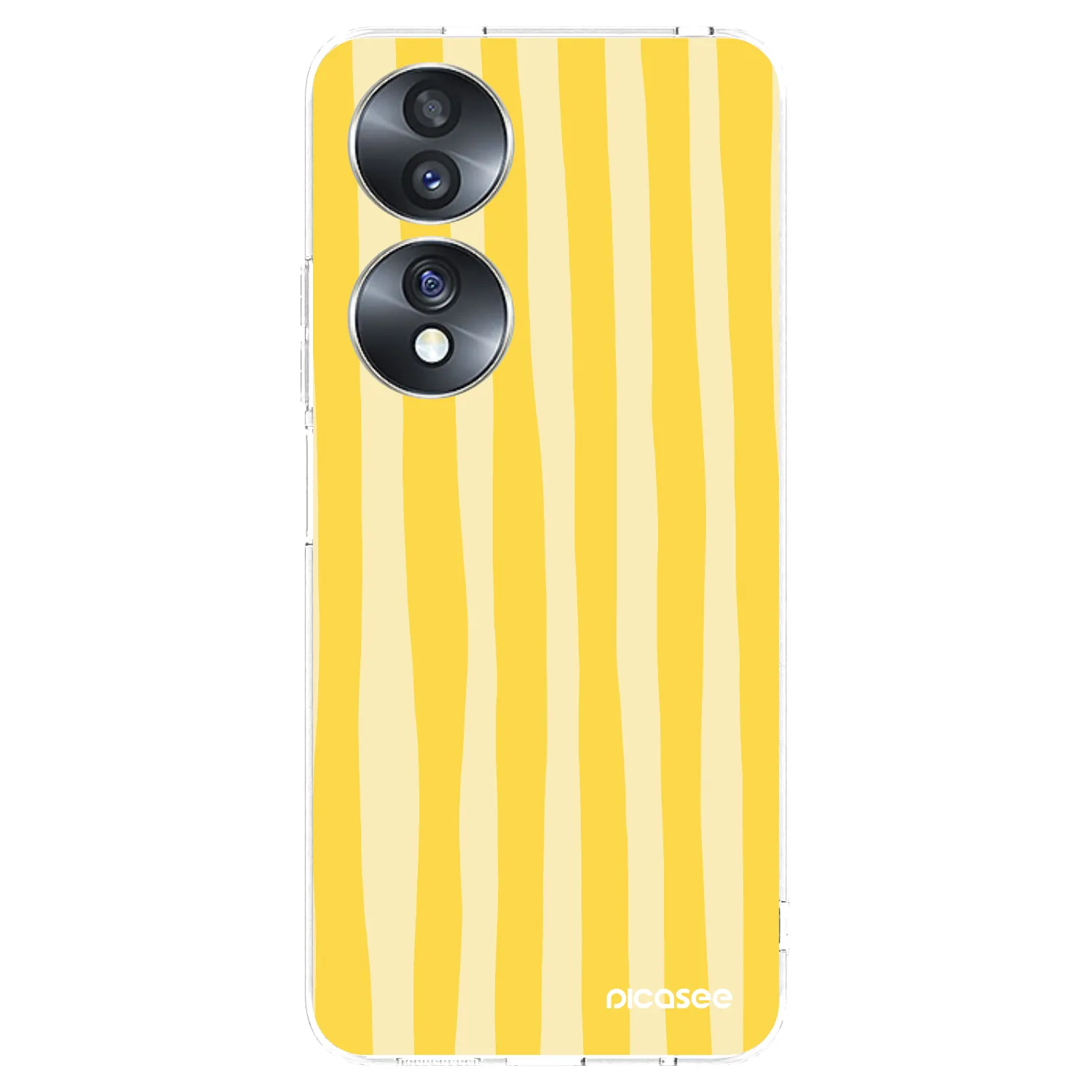 Picasee silikónový prehľadný obal pre Honor 70 - Lines lemon