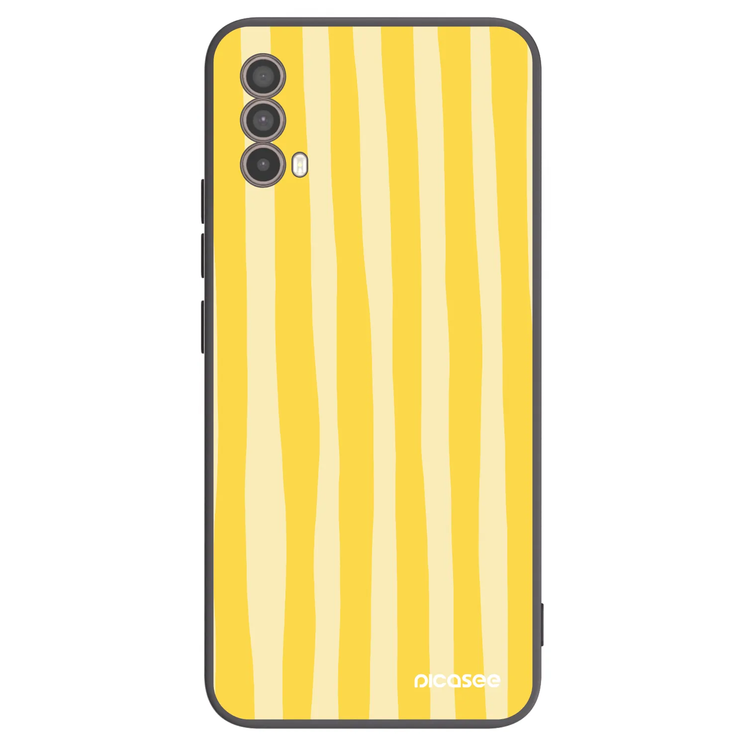 Picasee silikónový čierny obal pre Motorola Moto E40 - Lines lemon