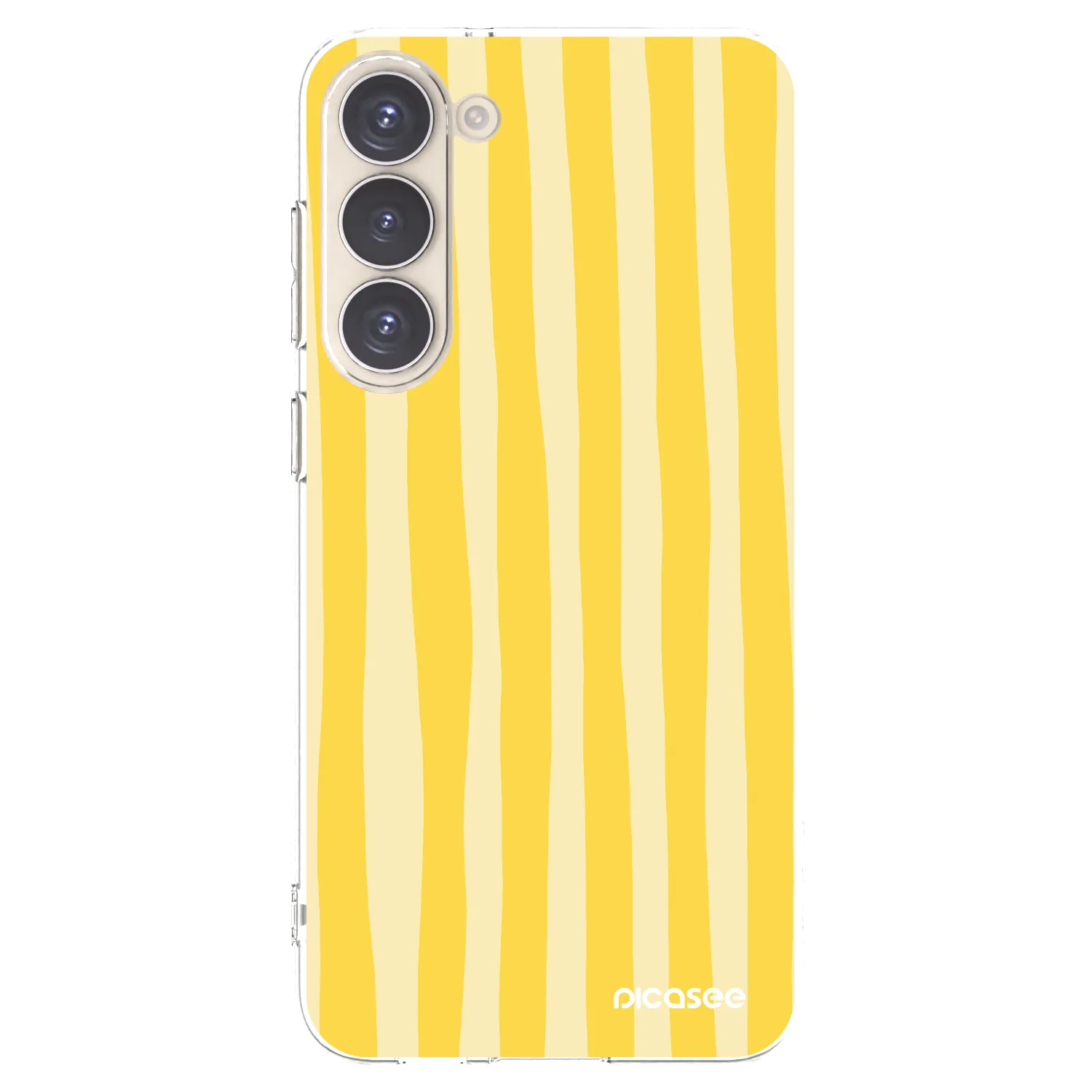 Picasee silikónový prehľadný obal pre Samsung Galaxy S23+ 5G - Lines lemon