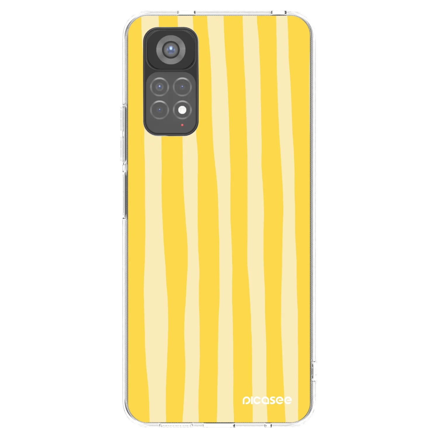 Picasee silikónový prehľadný obal pre Xiaomi Redmi Note 11S 5G - Lines lemon