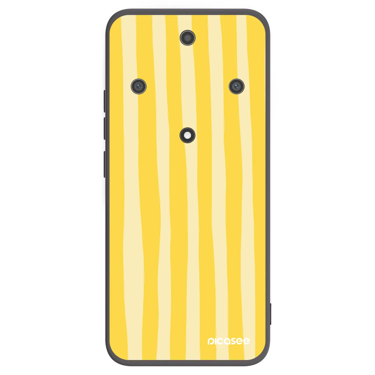 Picasee silikónový čierny obal pre Honor Magic5 Lite 5G - Lines lemon