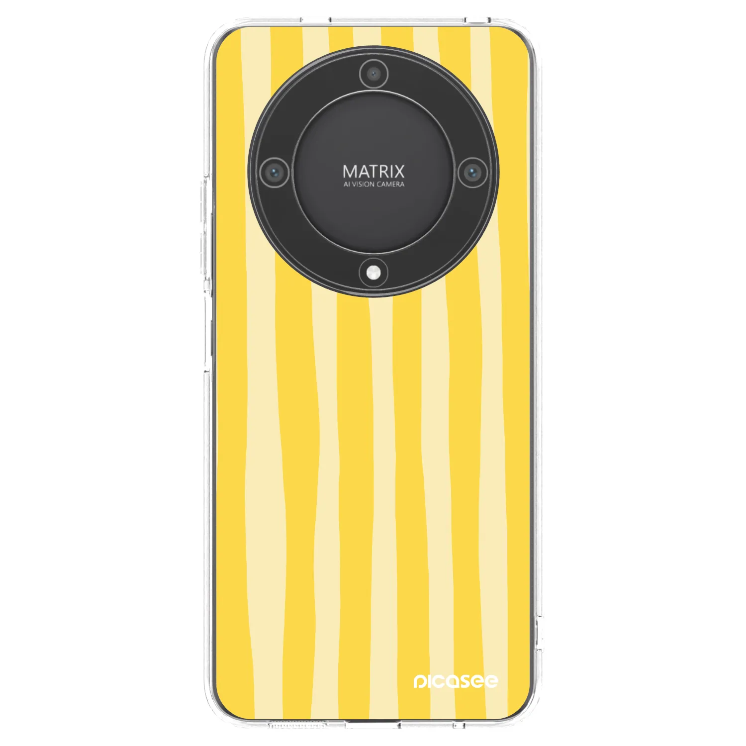 Picasee silikónový prehľadný obal pre Honor Magic5 Lite 5G - Lines lemon