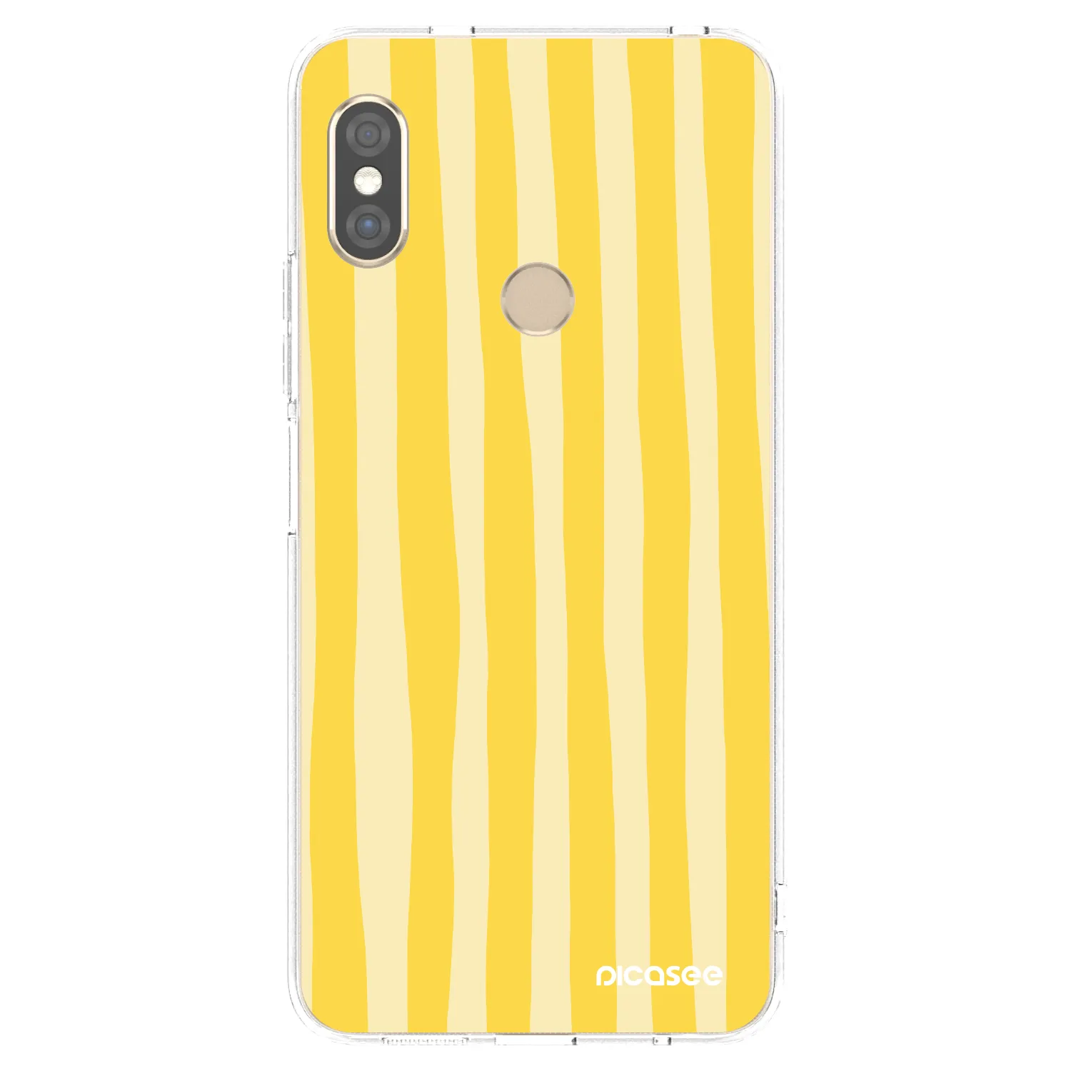Picasee silikónový prehľadný obal pre Xiaomi Redmi Note 5 Global - Lines lemon