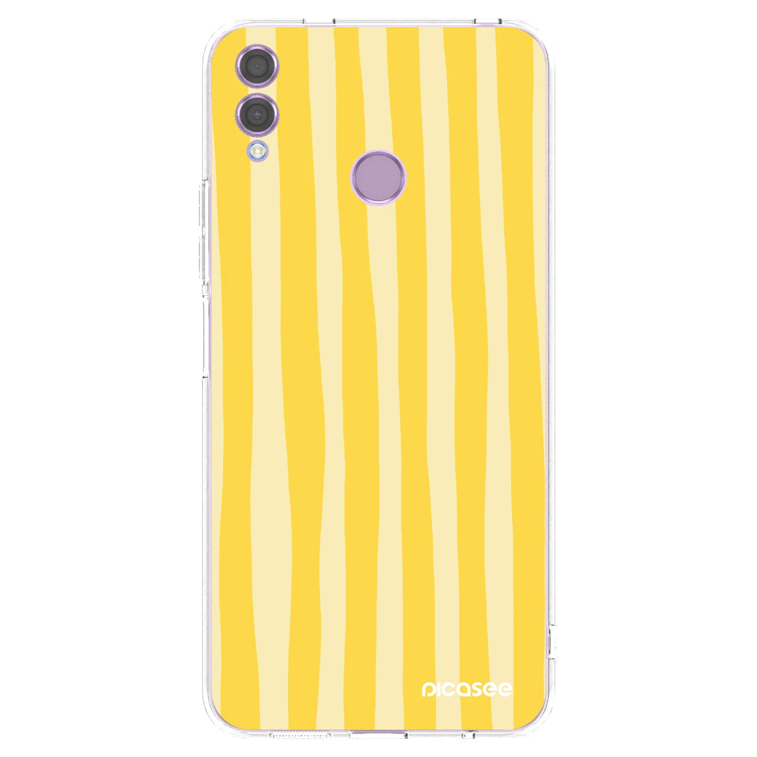Picasee silikónový prehľadný obal pre Honor 8X - Lines lemon