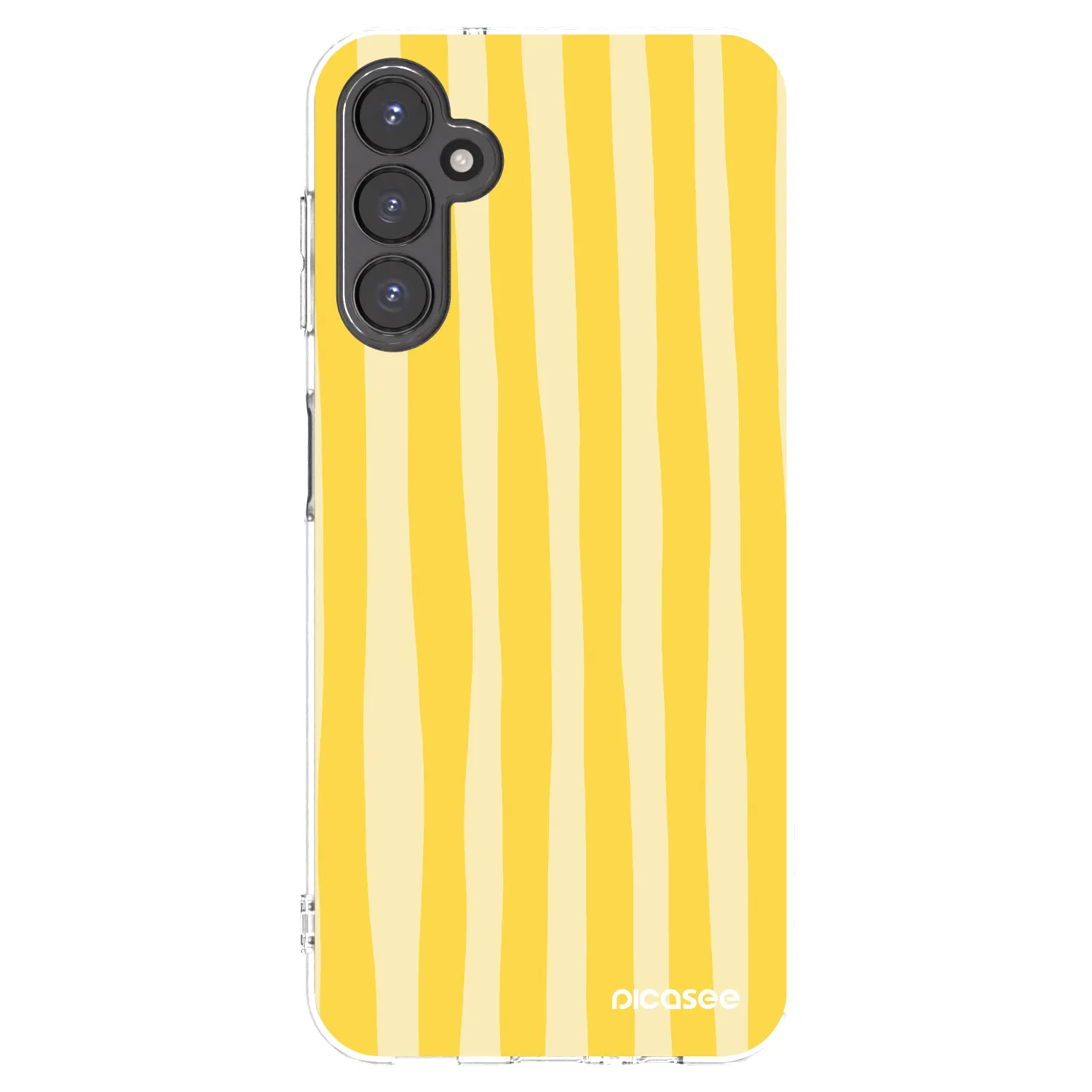 Picasee silikónový prehľadný obal pre Samsung Galaxy A14 4G A145R - Lines lemon