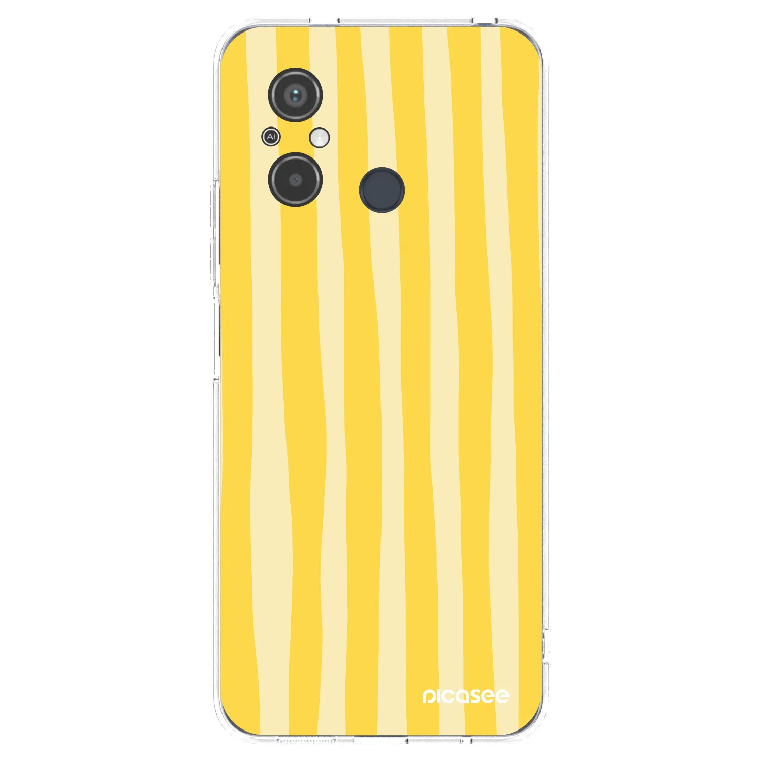 Picasee silikónový prehľadný obal pre Xiaomi Redmi 12C - Lines lemon