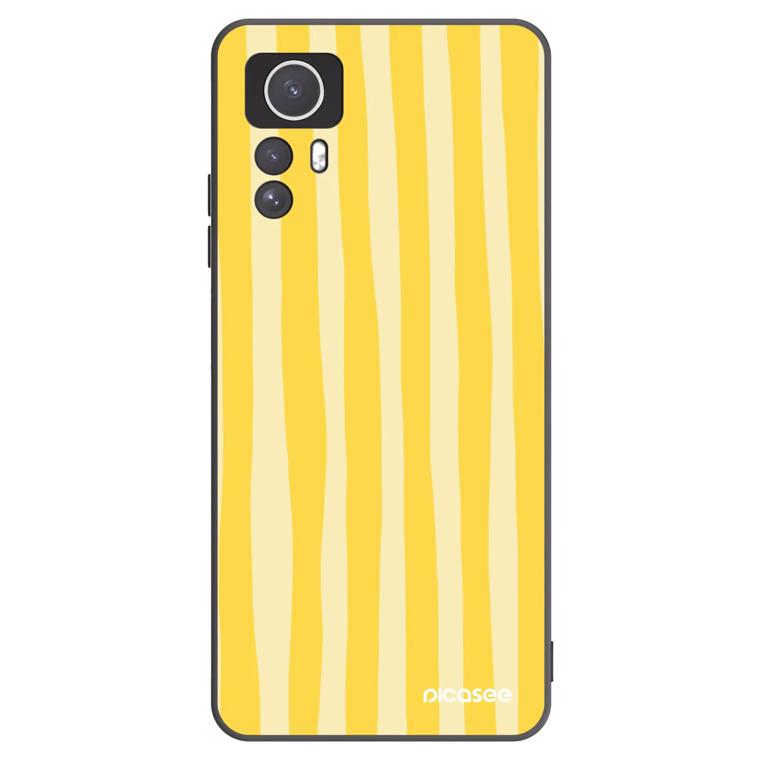 Picasee silikónový čierny obal pre Xiaomi Redmi Note 12S - Lines lemon