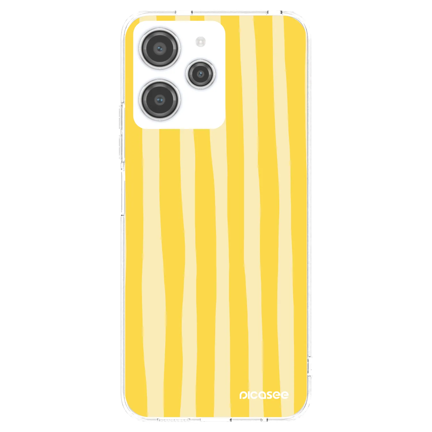 Picasee silikónový prehľadný obal pre Xiaomi Redmi 12 4G - Lines lemon