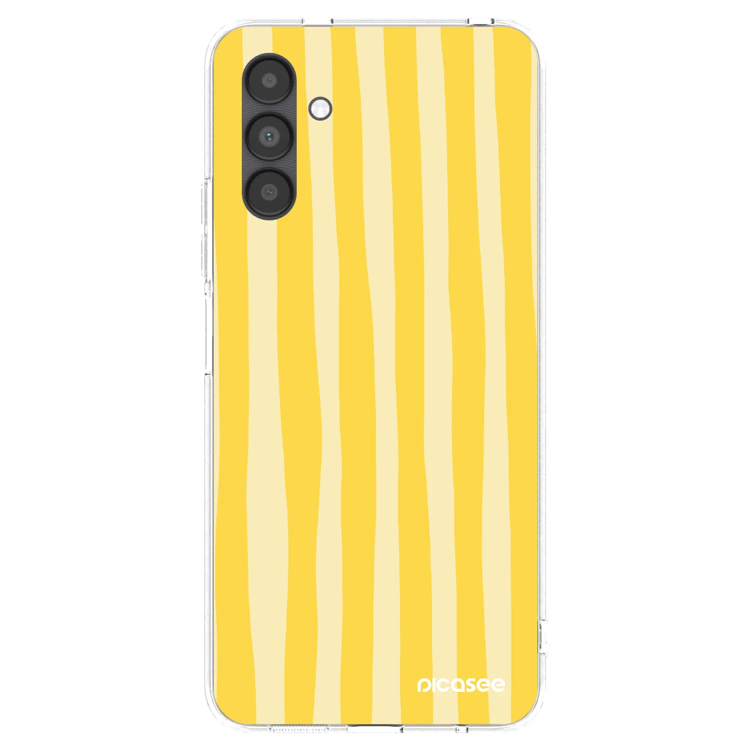 Picasee silikónový prehľadný obal pre Samsung Galaxy A04s A047F - Lines lemon