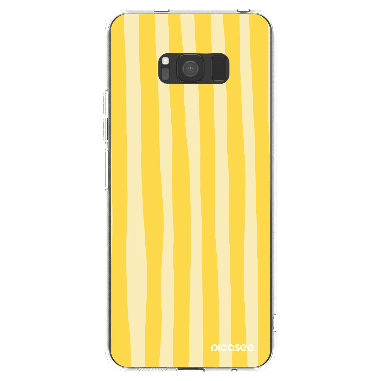 Picasee silikónový prehľadný obal pre Samsung Galaxy S8 G950F - Lines lemon
