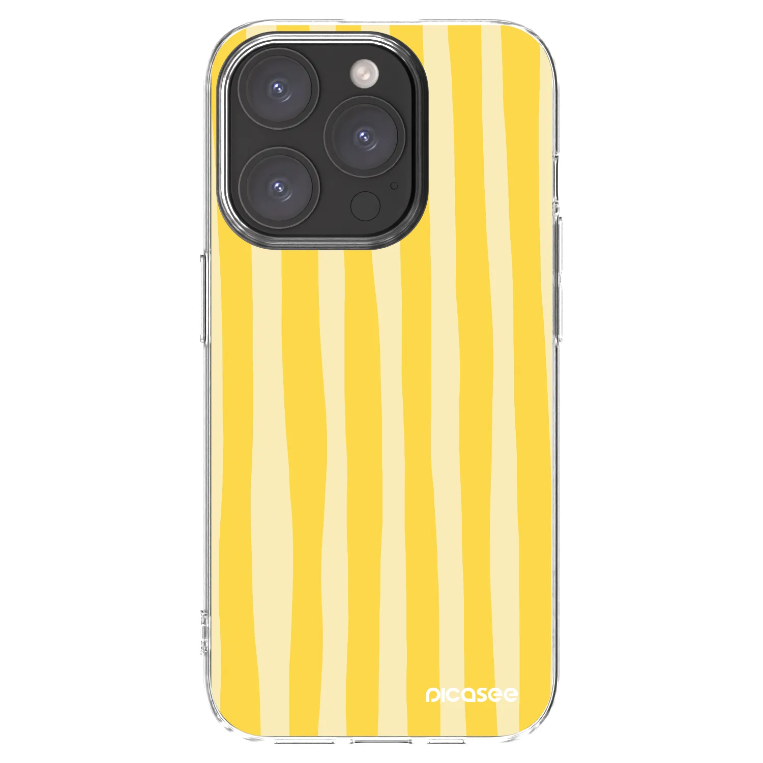 Picasee silikónový prehľadný obal pre Apple iPhone 15 Pro - Lines lemon
