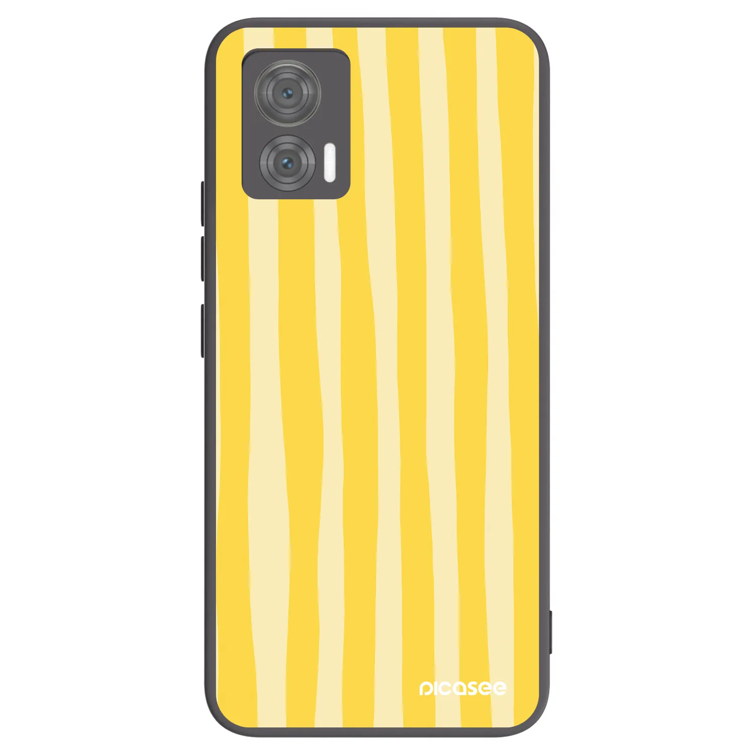 Picasee silikónový čierny obal pre Motorola Edge 30 Neo - Lines lemon