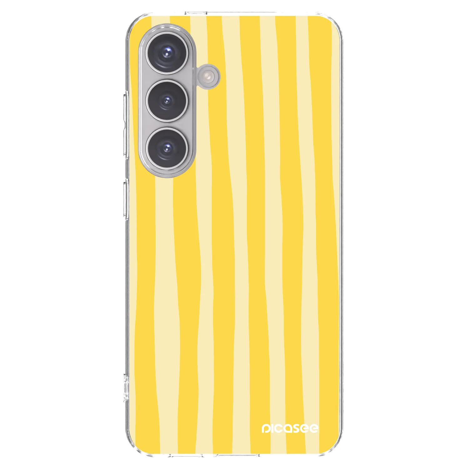 Picasee silikónový prehľadný obal pre Samsung Galaxy S24 S921B 5G - Lines lemon